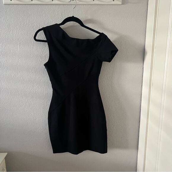 Cinq a Sept Coralisa Black Asymmetric Mini Dress - Picture 9 of 11